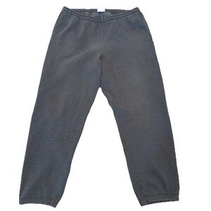 Champion Eco Authentic Sweatpants XL Gray Fleece Lined Joggers USA Baggy